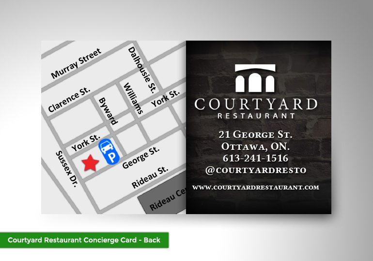 Courtyard Restaurant Concierge Card