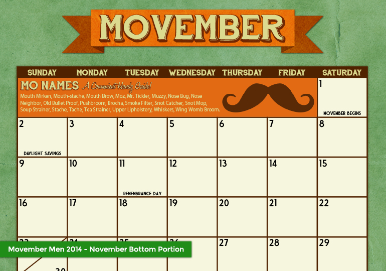 Movember Men 2014 Calendar